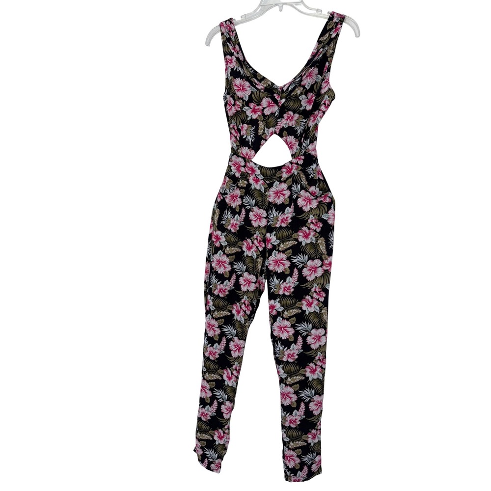 Charlotte Russe Women Floral Jumpsuit XS Festival Summer Tropical Boho Y2K Vacay